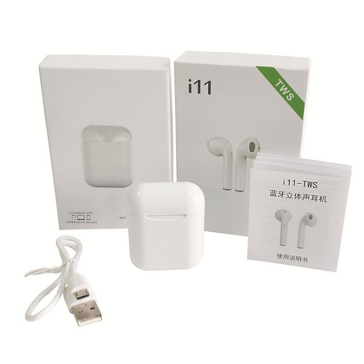 Tai Nghe 2 tai không dây Bluetooth HiTek I11 V5.0 trắng - hàng chính hãng