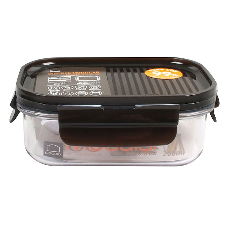 Hộp Bảo Quản Thực Phẩm Hình Chữ Nhật Lock&Lock Bisfree Modular LBF401 (260ml) - Nâu