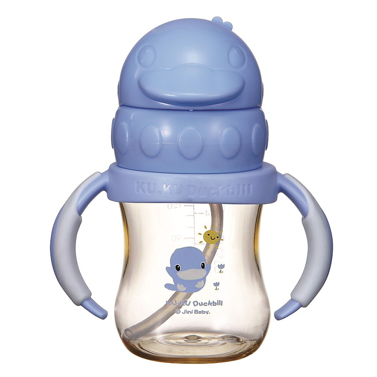 Bình Uống Nước Có Tay Cầm Nhựa PPSU KuKu KU5881A - 140ml