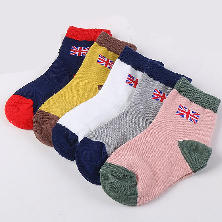 Combo 5 đôi tất trẻ em cổ cờ Anh TE 3155