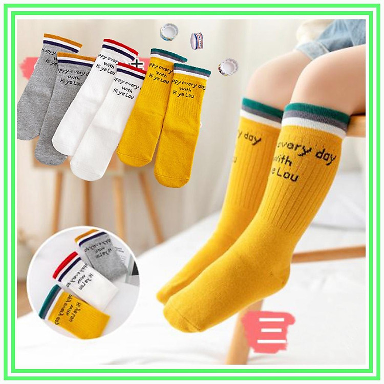 Tất chân vớ chân cổ dài thu đông cho bé trai bé gái sơ sinh, loại cao cấp dày dặn – T08