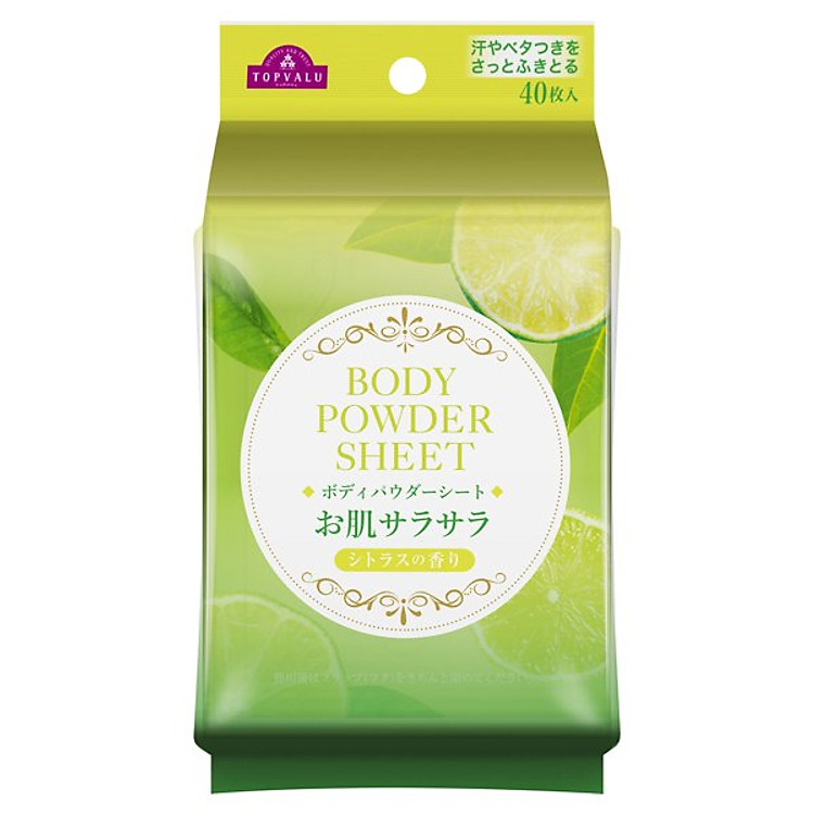 Khăn giấy ướt lau toàn thân hương chanh Topvalu - Gói 40 Miếng