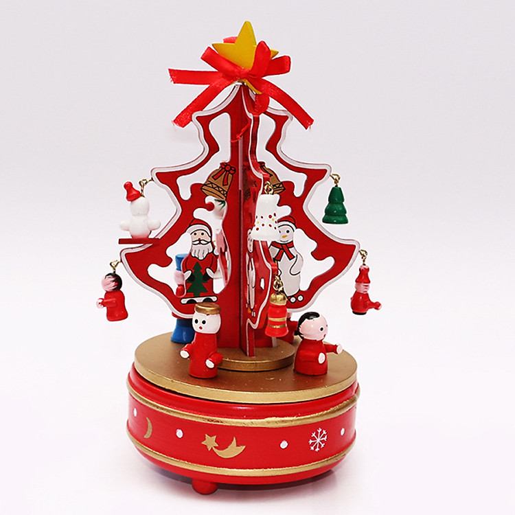 Hộp Nhạc Gỗ Cây Thông Giáng Sinh (Sankyo Japan)