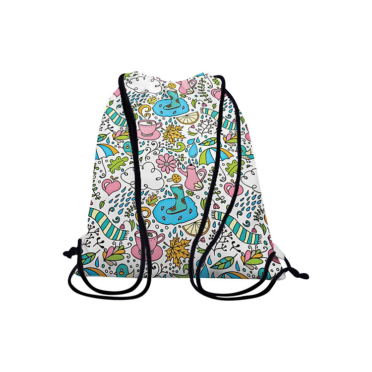 Túi Rút Unisex In Hình Dù Và Bốt Đi Mưa - BDHT333