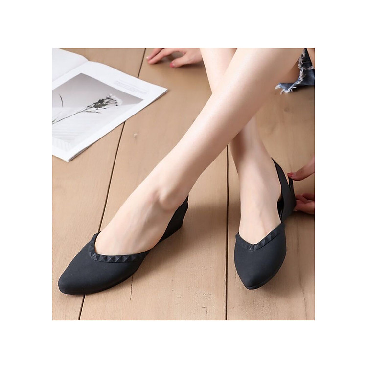 Giày nhựa đi mưa cao 3.5p, xăng đan phong cách Hàn Quốc màu đen, kem, hồng mẫu V192