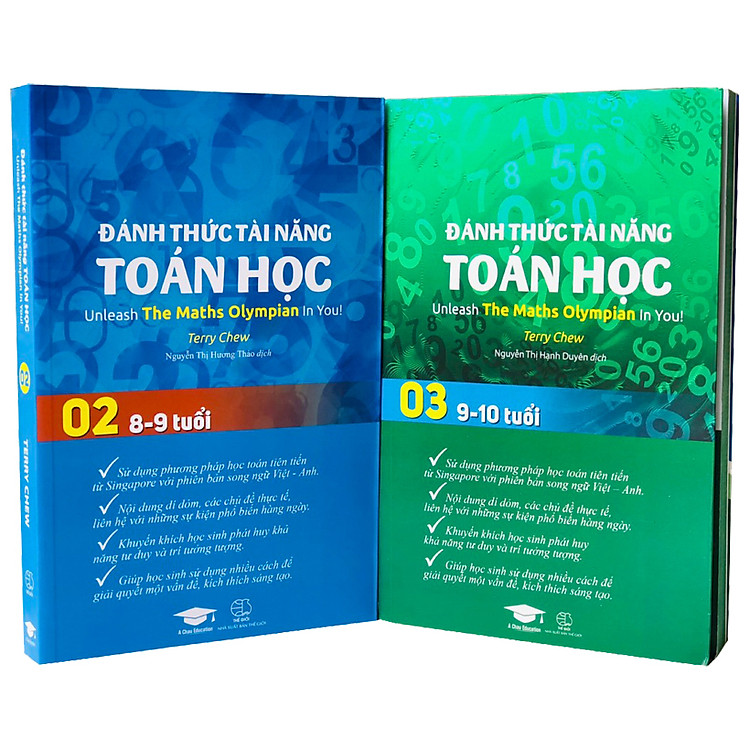 Sách Đánh Thức Tài Năng Toán Học 2 và 3 ( 8 - 10 tuổi ) - Sách Song Ngữ ( Việt – Anh) Giúp Trẻ Vừa Học Toán Vừa Ôn Luyện Tiếng Anh Theo Chương Trình Singapore, Sách Toán Lớp 2, Lớp 3, Lớp 4 - Á Châu Books, Bìa Cứng, In Màu