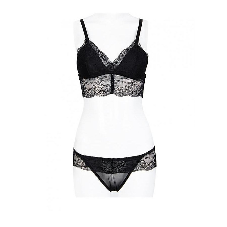 Bộ đồ lót ren đính hạt 325 A&M màu đen