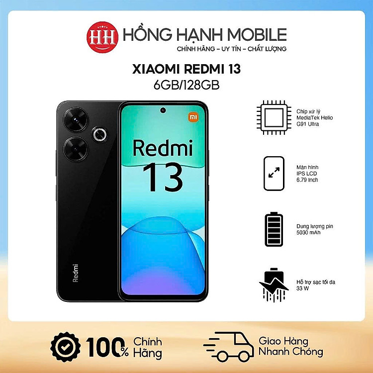 Điện Thoại Xiaomi Redmi 13 6GB/128GB - Hàng Chính Hãng