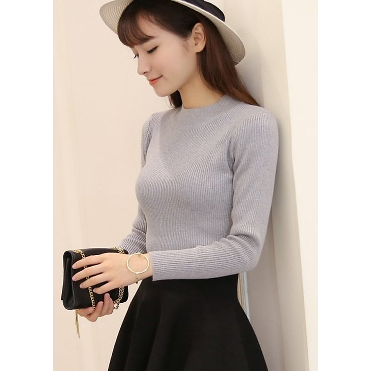 Áo len cổ lọ trơn C144