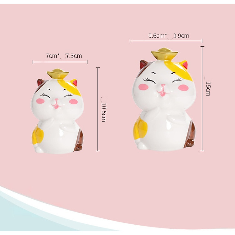 Ống Tiết Kiệm Mô Hình Mèo Gốm Sứ (10cm)