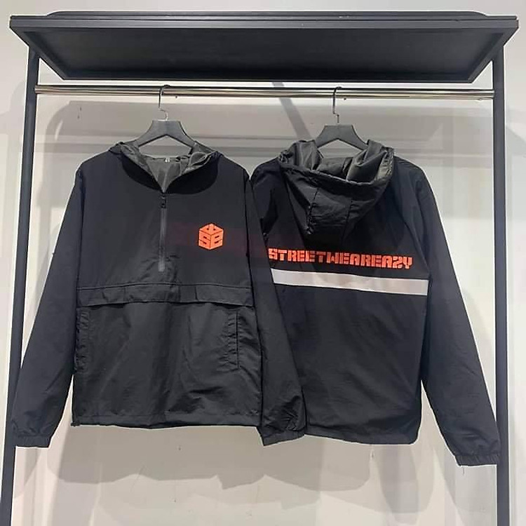 Áo khoác dù SWE Phản Quang - Streetwear Easy Jacket Wet Unisex , áo dù sọc phản quang swe chất siêu đẹp