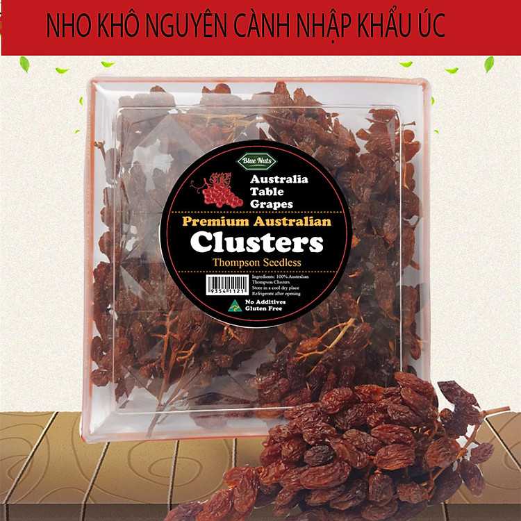 Nho Khô Nguyên Cành Nhập Khẩu úc (Hộp 250gram) - Nho khô không hạt ÚC