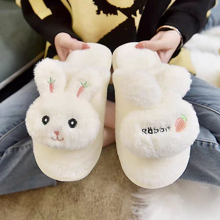 Dép lông hình thỏ Rabbit - Dép bông mùa đông cho nữ hoạt hình dễ thương ấm áp