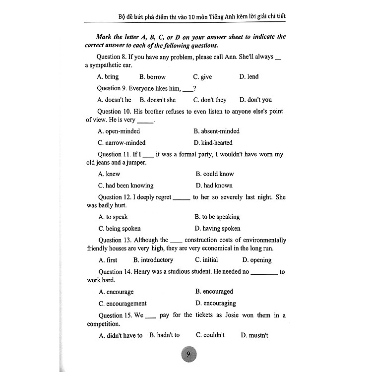 Bộ Đề Bứt Phá Điểm Thi Vào Lớp 10 Môn Tiếng Anh (Lời Giải Chi Tiết) - Ảnh 2