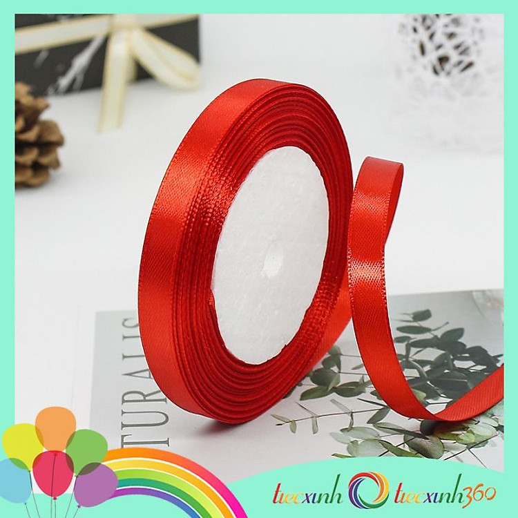 Ruy băng vải trang trí màu đỏ (1cm, 2cm, 4cm) – 1 cuộn