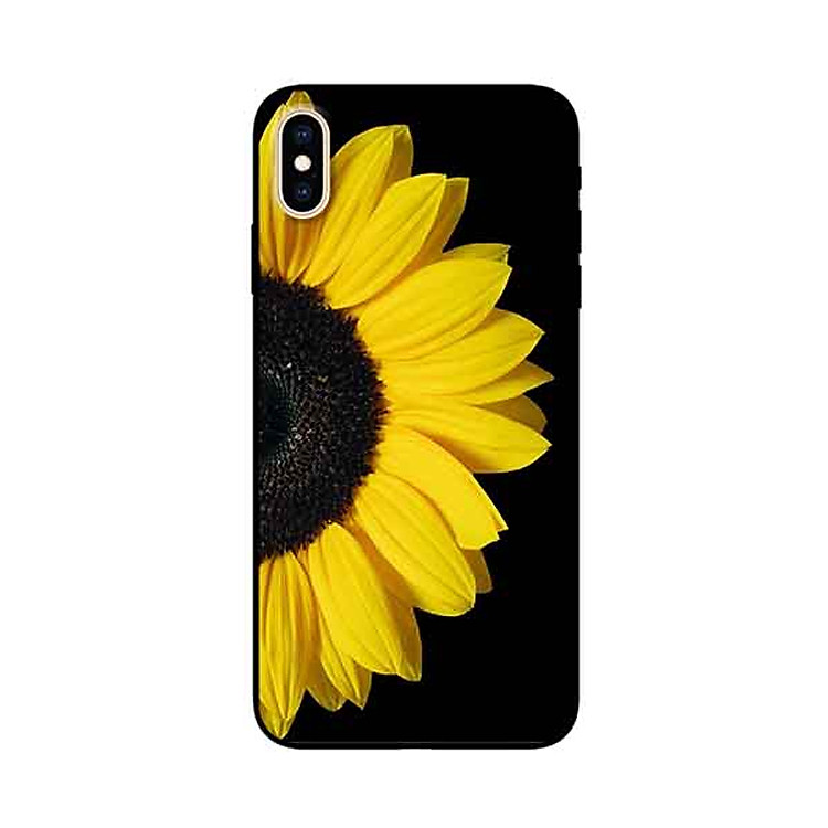 Ốp Lưng in cho iPhone X/Xs Mẫu Hoa Hướng Dương Nền Đen - Hàng Chính Hãng