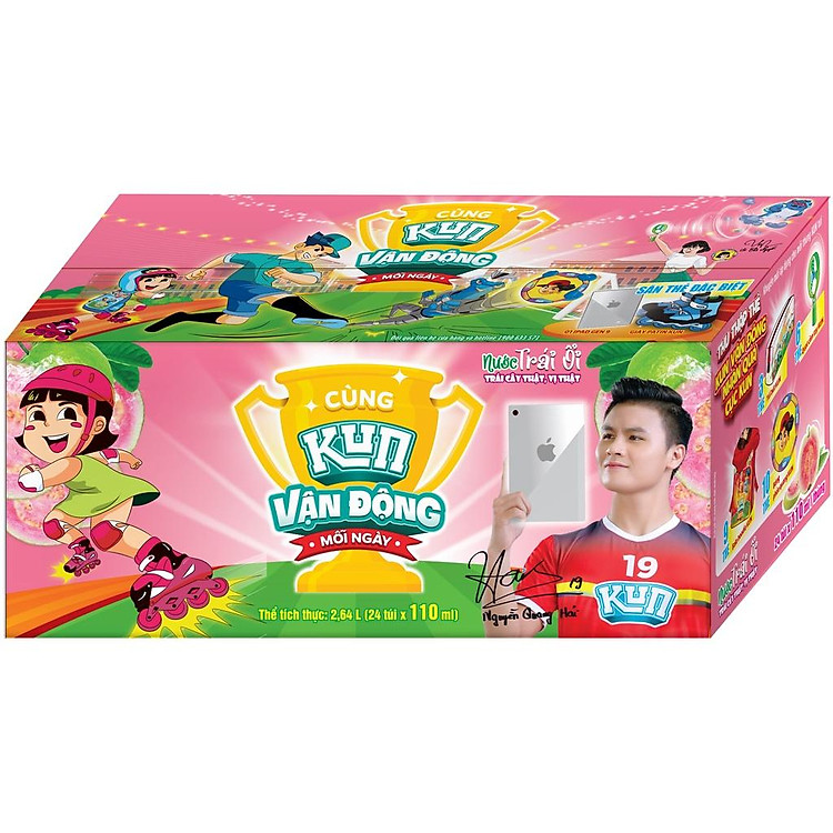 Kun nước trái cây ổi thùng 24 túi x 110ml