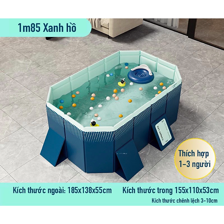 Mua BỂ BƠI GẤP XẾP 160*120*47 - DÙNG NGAY Chính hãng Giá tốt - Hình ảnh 2