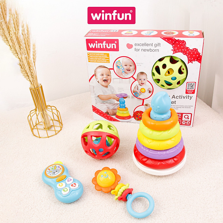 Bộ 4 đồ chơi sơ sinh Winfun 3035-NL Chính hãng Tiết kiệm - Hình ảnh 4