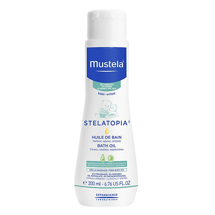 Dầu Tắm Dành Cho Trẻ Sơ Sinh Và Em Bé Da Chàm Mustela (200ml)