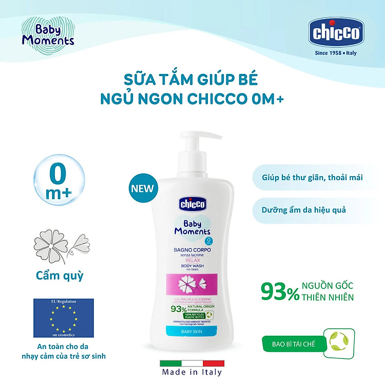 Mua Sữa tắm Chicco 0M+ 500ml cho bé Chính hãng Tiết kiệm - Hình ảnh 3