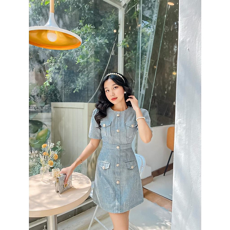 Mana Dress | Váy thiết kế cao cấp Houndstooth phối túi cách điệu Story.clothes thời trang nữ