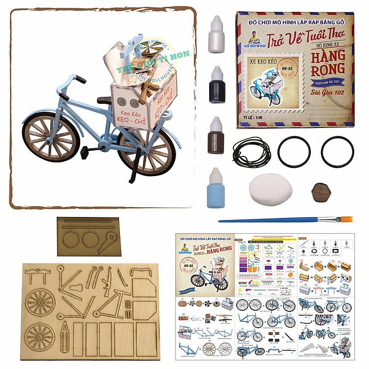 Mô Hình DIY Xe Hàng Rong Sài Gòn Chính hãng Tiết kiệm - Hình ảnh 4