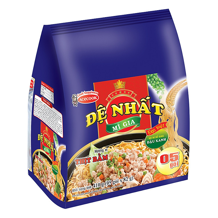 Lốc 5 Gói Mì Đệ Nhất Hương Vị Thịt Bằm (82g / Gói)