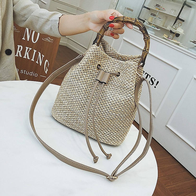 Túi Xách Kiêm Balo Cho Nữ Nhỏ Xinh Bằng Cói M8 - Hàng Chính Hãng