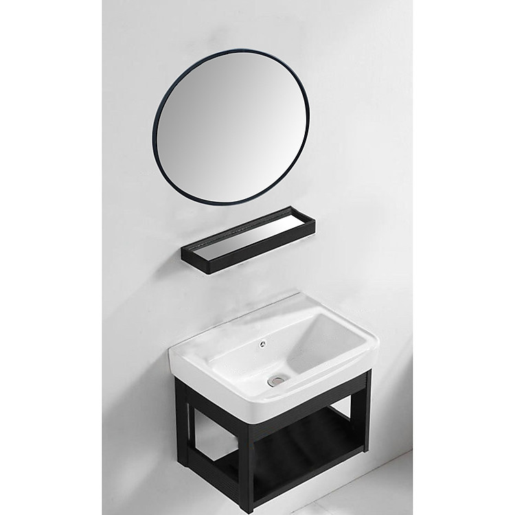 Bộ tủ chậu lavabo mini - COMBO 4 Món Tủ Chậu Lavabo + Gương + Kệ Gương Thông Minh Gọn Gàng Sang Trọng Cho Phòng Tắm
