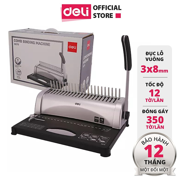 Máy Đóng Gáy Xoắn Lò Xo Deli E3870