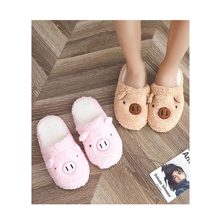 Dép Lông Nữ Họa Tiết Pé Heo Quai Ngang Mềm Mịn Cực Xinh 3Fashion - 3198