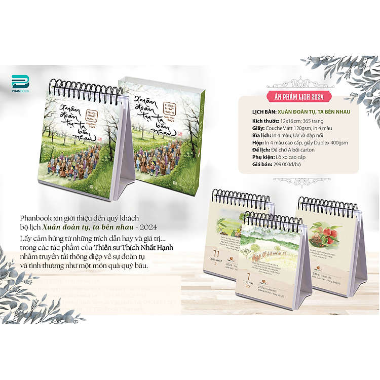 Lịch Bàn 2024 - Xuân Đoàn Tụ, Ta Bên Nhau - Thích Nhất Hạnh - Ảnh 2