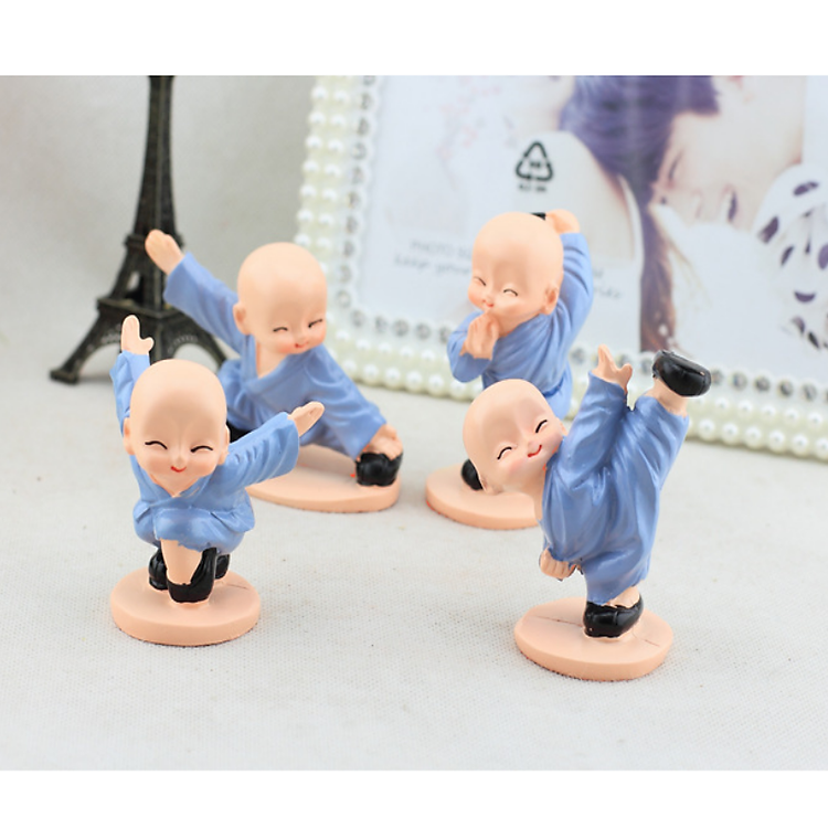 Bộ tượng chú tiểu luyện công (4 cái) - Ảnh 3