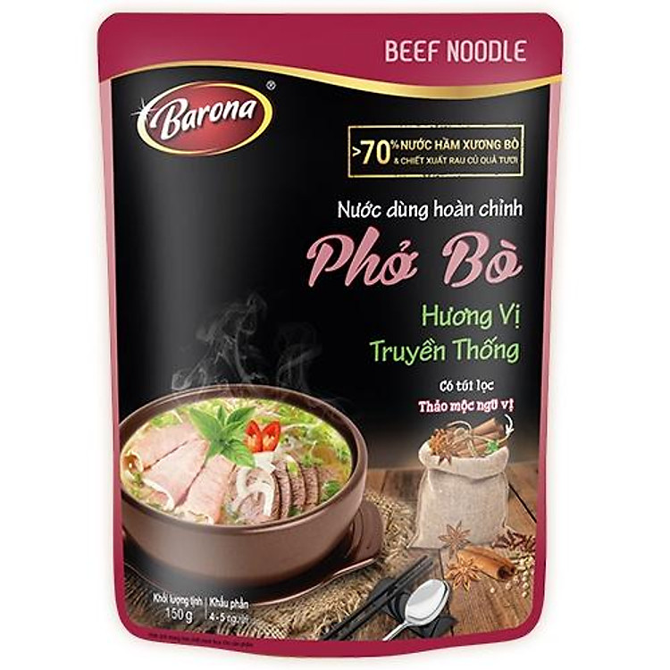 Nước Dùng Hoàn Chỉnh Barona - Phở Bò 150g