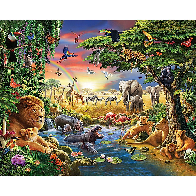 Bộ Tranh Xếp Hình 500 Mảnh - Động Vật Rừng Chính hãng Tiết kiệm - Hình ảnh 2
