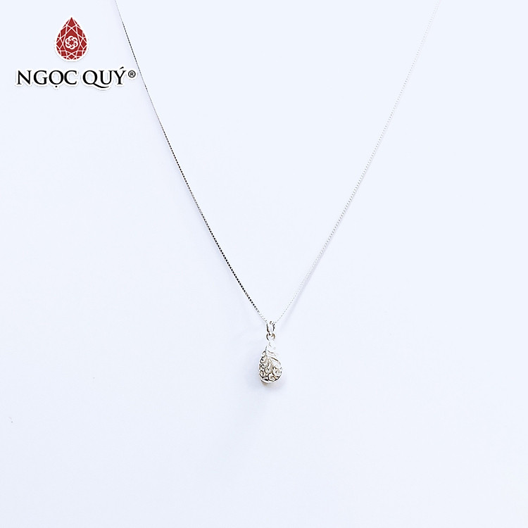 Dây chuyền bạc mặt giọt nước họa tiết hoa văn - Ngọc Quý Gemstones
