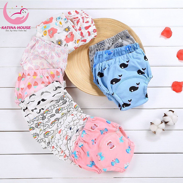 Quần bỏ bỉm cho bé, 6 lớp thấm hút mềm mát thoáng khí, size cho bé từ 5-17kg