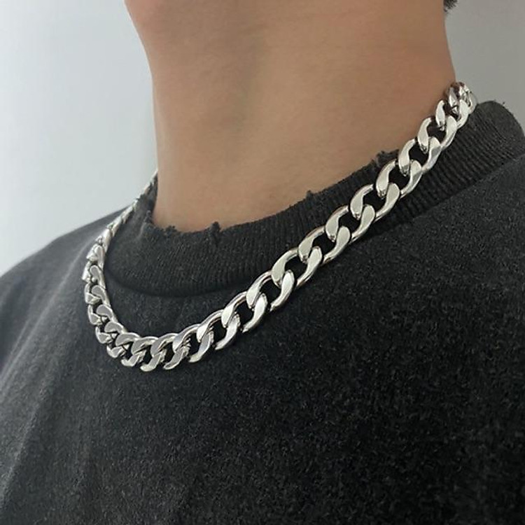 Vòng cổ basic cuban 11m chất titanium cao cấp