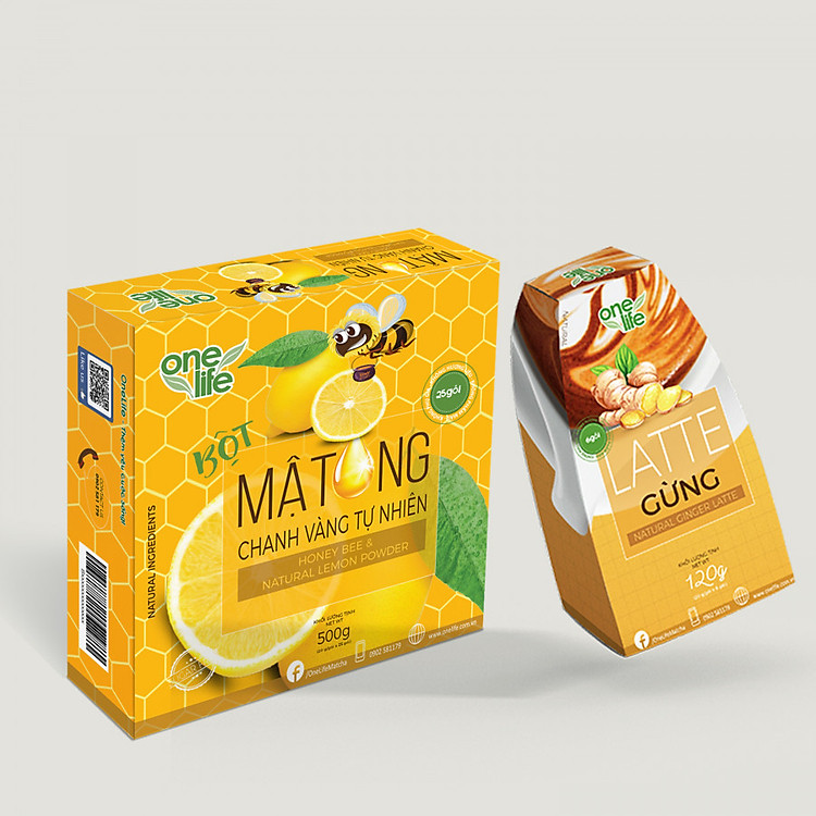 Combo Bộ Quà Tặng OneLife (Mật Ong Chanh Vàng & Latte Gừng Tự Nhiên)