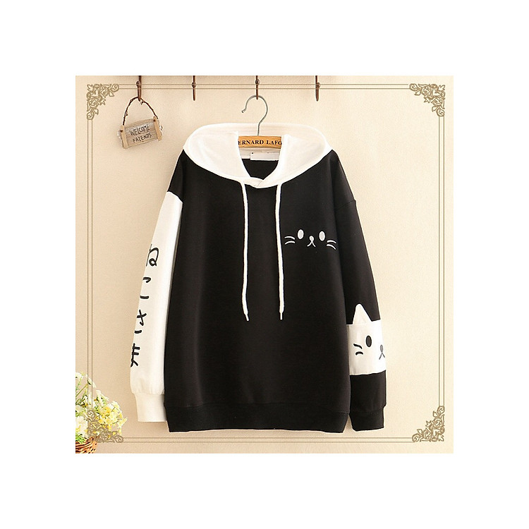 áo hoodie nỉ mèo xinh độc đáo