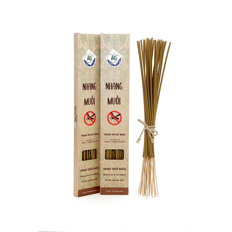 COMBO 2 HỘP NHANG CHỐNG MUỖI, XUA ĐUỔI MUỖI, 100% Từ Tự Nhiên, Hương Chanh - Sả - Bưởi đốt hoặc xông, 1 Hộp 70 Cây