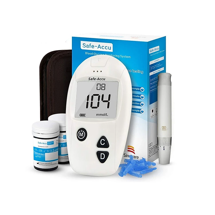 Máy Đo Đường Huyết Sinocare Safe Accu (25 Que Và 25 Kim)