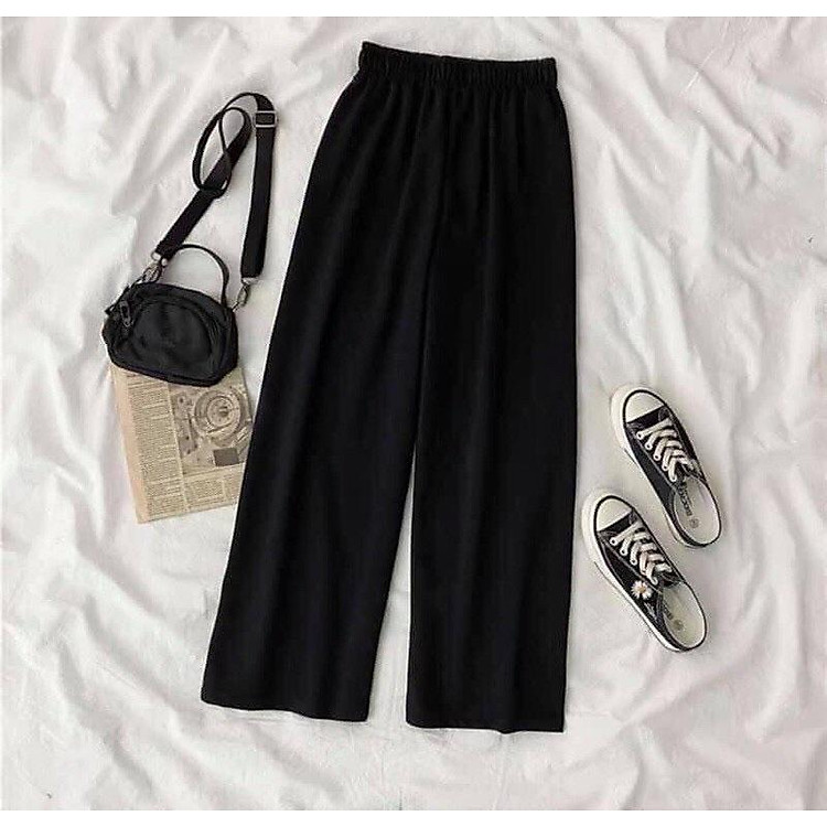 quần thun ống rộng trơn