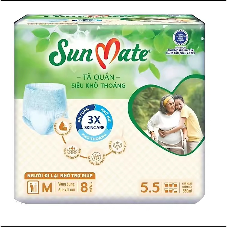 Combo 6 Gói Tã Quần Sunmate M8 Chính hãng Giá tốt