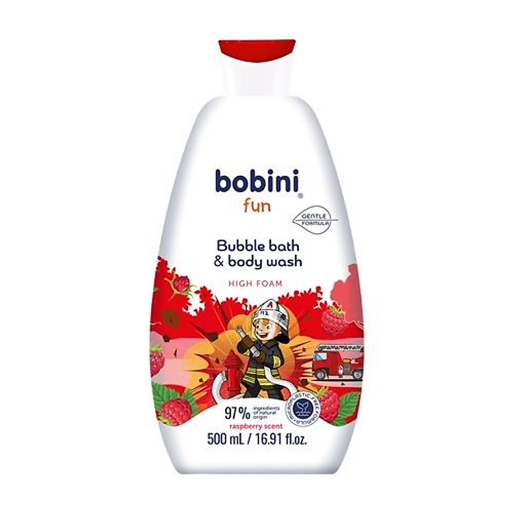 Gel tắm Bobini Fun hương mâm xôi 500ML Chính hãng Ưu đãi - Hình ảnh 3