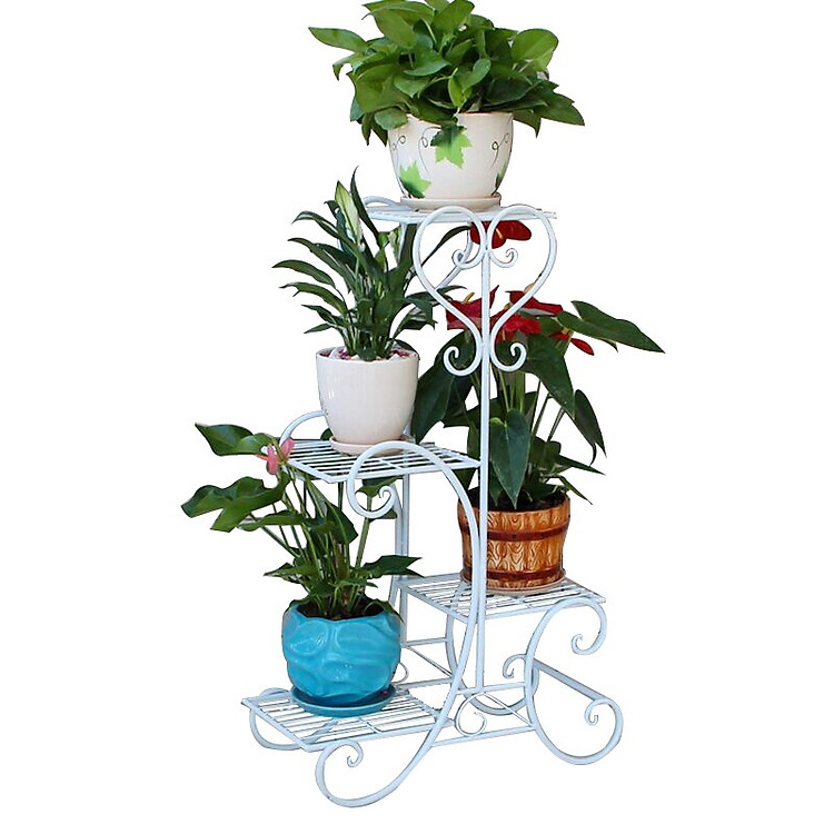 Kệ hoa/ cây cảnh 4 chậu hình trái tim - thép không gỉ BB1315