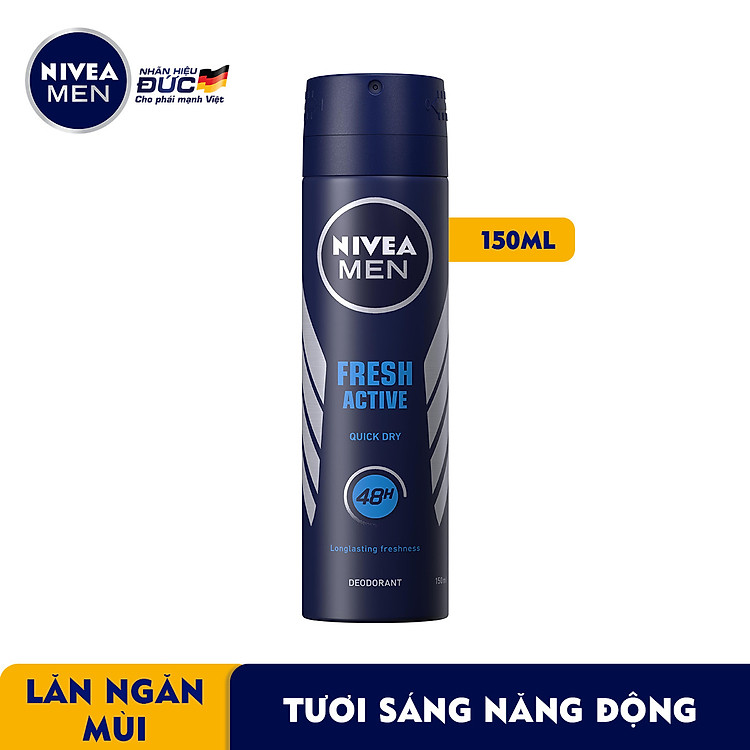 Xịt Ngăn Mùi NIVEA MEN Fresh Active Tươi Mát Năng Động (150ml) - 81600