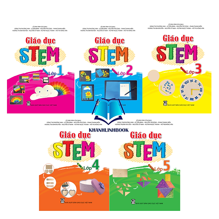 Combo 5 cuốn Giáo dục STEM lớp 1 + 2 + 3 + 4 + 5