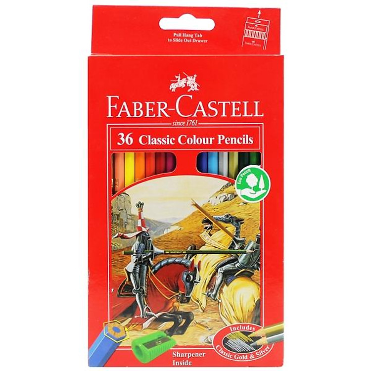 Chì Màu Classic Knight (36 màu) + Chuốt Faber-Castell